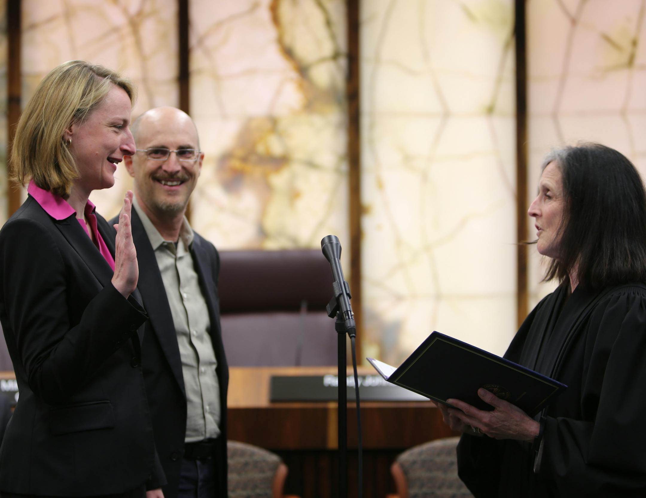 Photo courtesy of Hennepin County: Marion Greene is sworn in as the newest Hennepin County Board member.