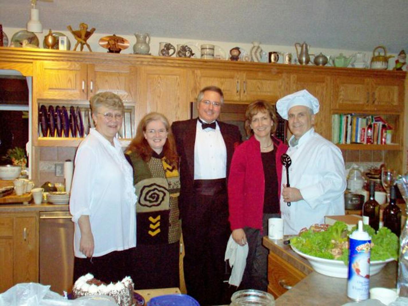 Chefs Natalie Steffen (left) and Tony Palumbo (right) and volunteer helpers J.P. Barone, Victoria Reinhardt and Jill Brown.