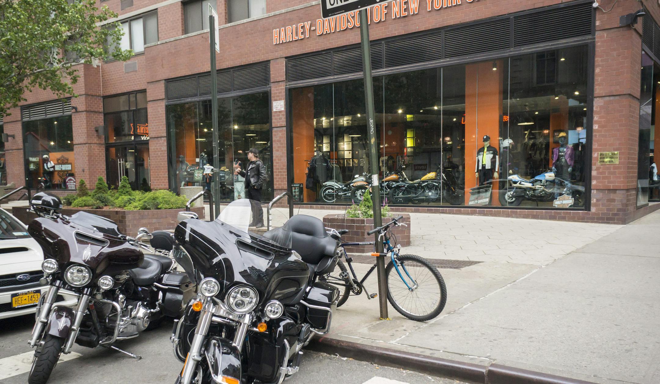 A Harley-Davidson store on May 15, 2016 in New York City. (RIchard B. Levine/Newscom/Zuma Press/TNS) ORG XMIT: 1184442