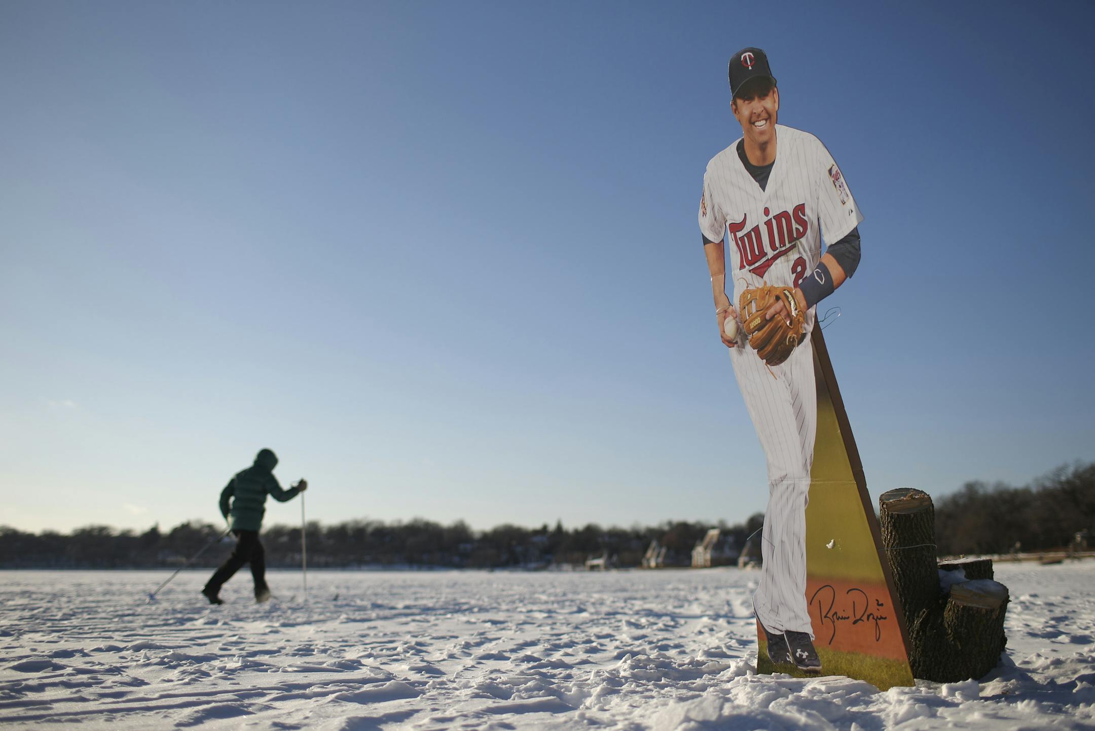 With the temperature trying to rise above zero and a wind chill of -19 degrees Sunday afternoon, perhaps it's worthwhile to note that there are only 49 more days before Twins pitchers and catchers report for Spring Training in Fort Meyers. ] JEFF WHEELER &#x201a;&#xc4;&#xa2; jeff.wheeler@startribune.com Minnesotans are facing several days of cold weather ahead. On Lake Harriet in Minneapolis, with the temperature creeping up towards zero and wind chill of -19 degrees, someone propped up a cardbo