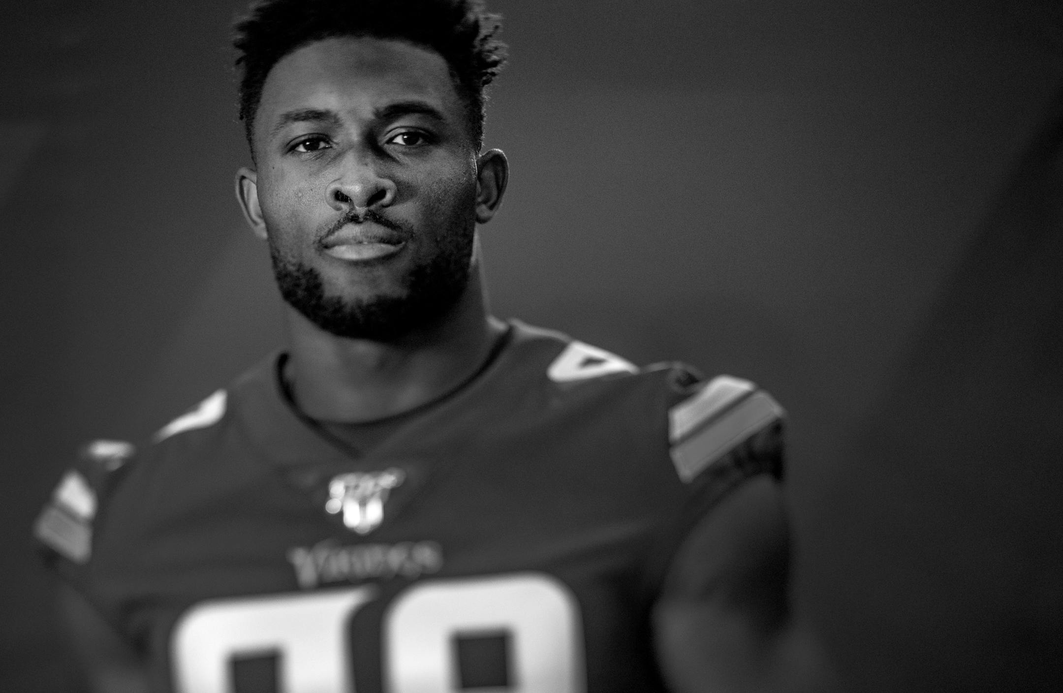 Minnesota Vikings' Danielle Hunter. ] CARLOS GONZALEZ • cgonzalez@startribune.com – Eagan, MN – August 21, 2019, TCO Performance Center, NFL, Minnesota Vikings