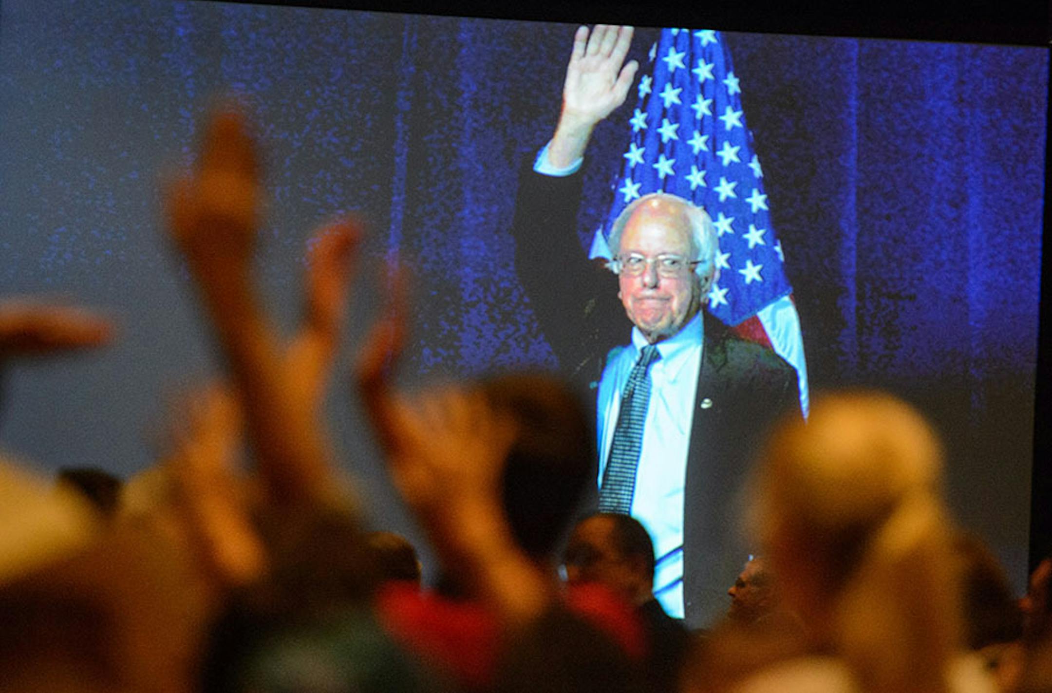 Democratic hopeful Bernie Sanders spoke to the DNC summer meeting.