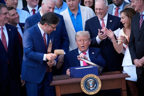 President Donald Trump after signing the Big Beautiful Bill during a Fourth of July celebration event at the White House in Washington, D.C..