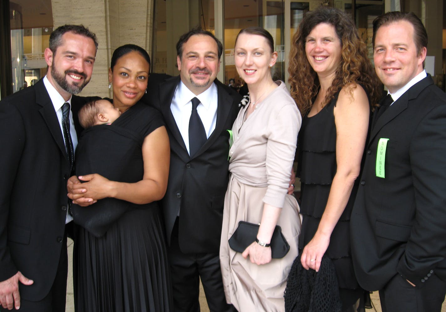 (left to right) Alex Roberts (who won Best Chef/Midwest) with wife Margo and baby Nia, Lenny Russo and wife Megan Hoehn, and Nancy St. Pierre and Isaac Becker at the James Beard Awards in New York. Russo and Becker were nominated, too.