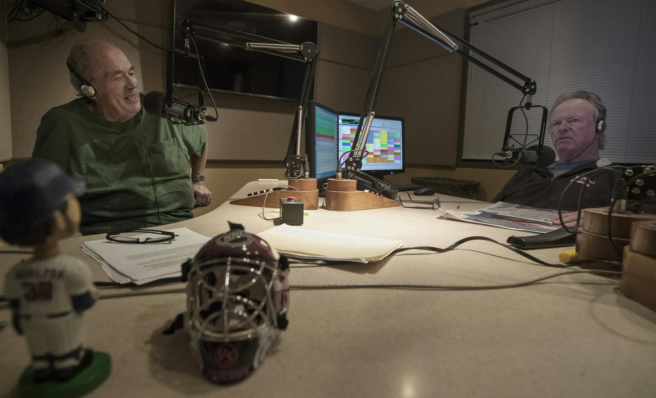 Patrick Reusse left, and Joe Soucheray talked to listeners during their show on 1500 Am Tuesday August 21, 2018 in St. Pau, MN.] GL and The Ride with Reusse will broadcast their final shows on Sept. 7. JERRY HOLT &#xef; jerry.holt@startribune.com