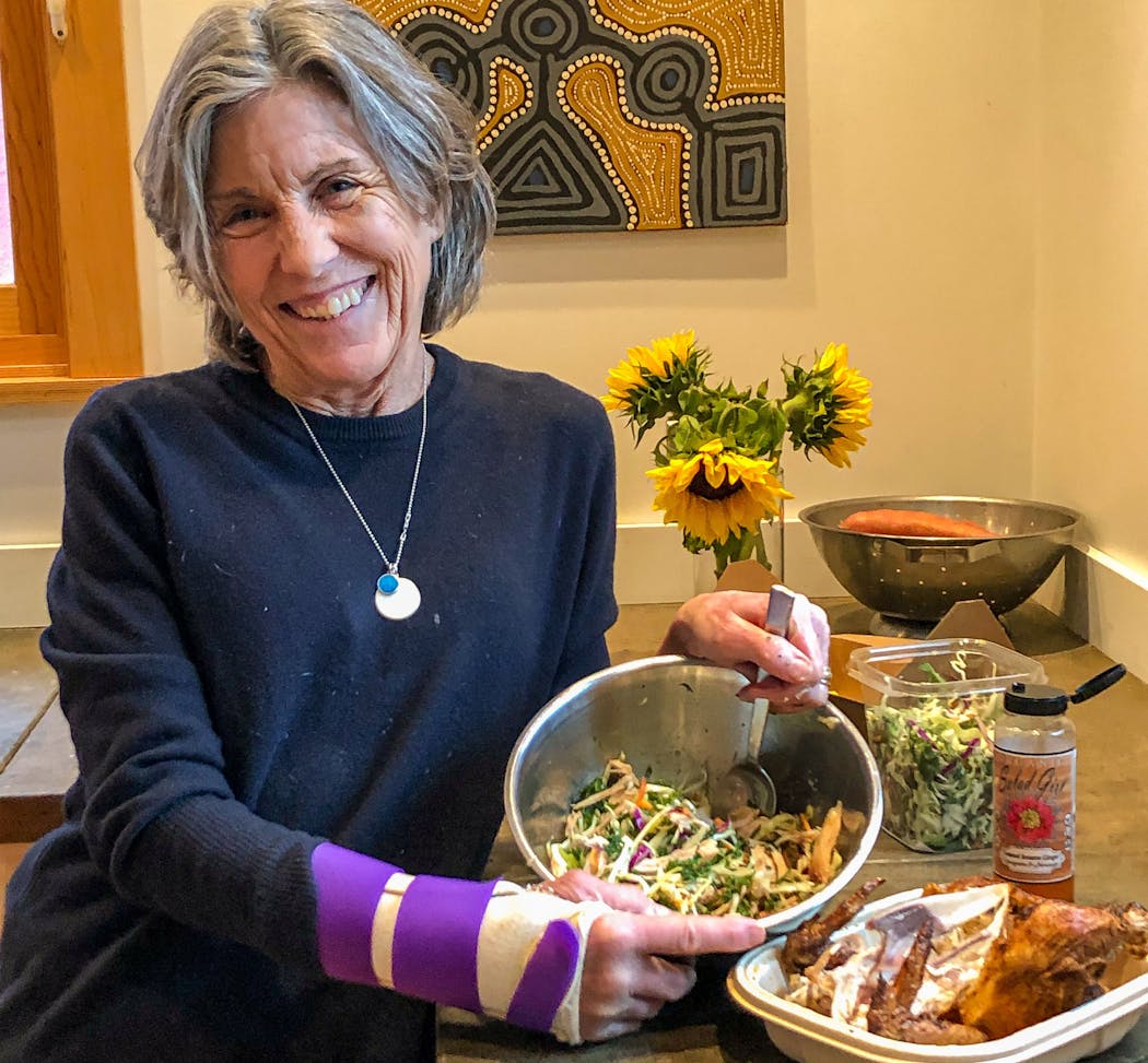 Chef and author Beth Dooley found herself winging it in the kitchen after a broken arm left her one-handed. 