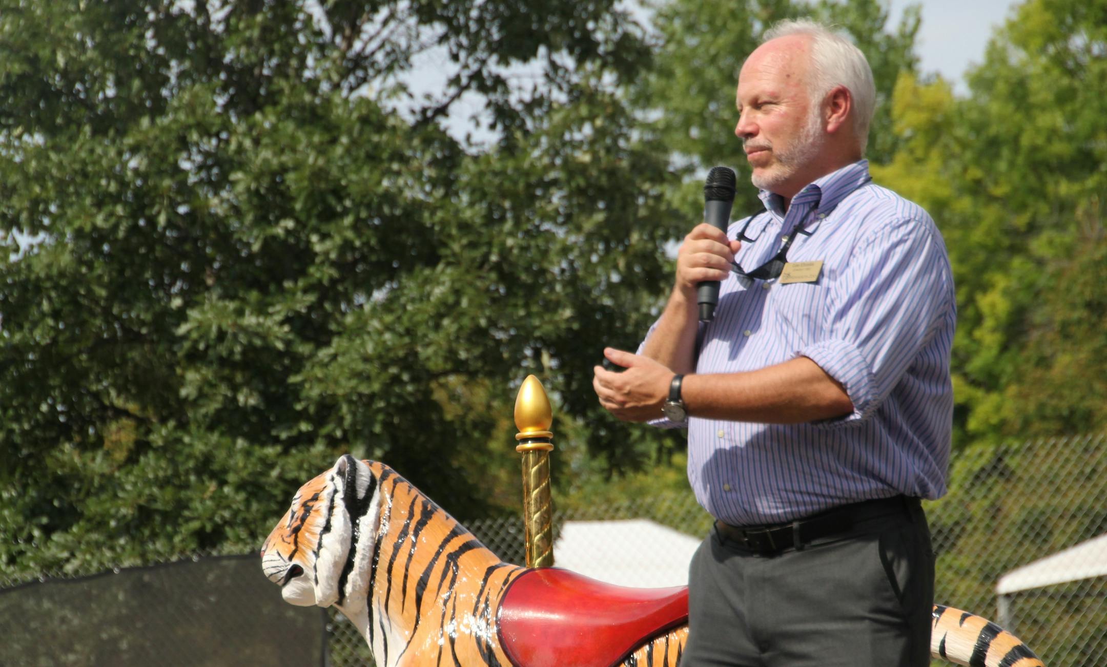 Courtesy Minnesota Zoo Minnesota Zoo Director/CEO Lee Ehmke spoke at the groundbreaking last month for the Conservation Carousel, scheduled to open in 2014.