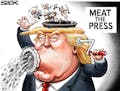 Sack cartoon: Donald Trump and the media