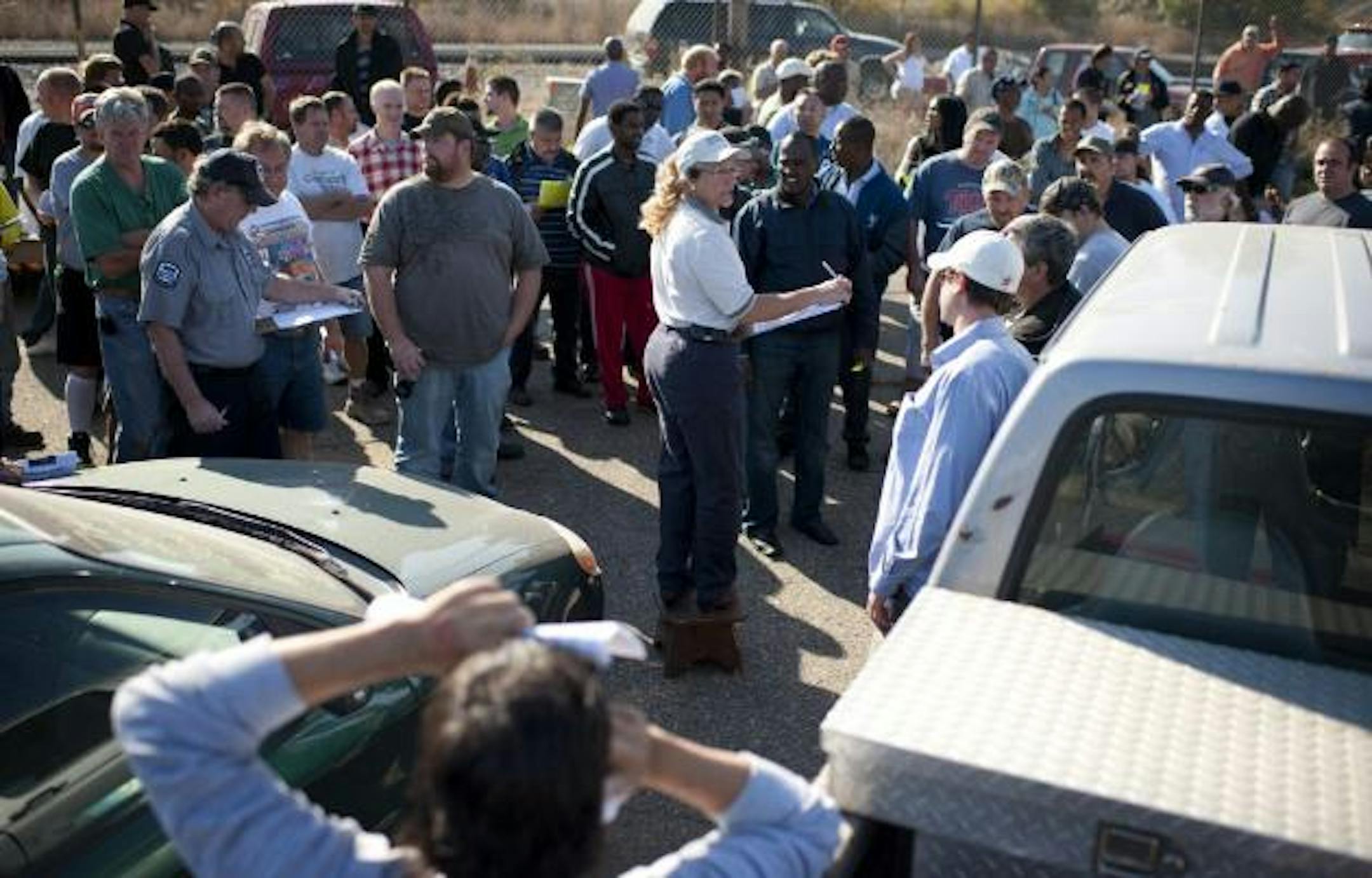An auction at the impound lot last month