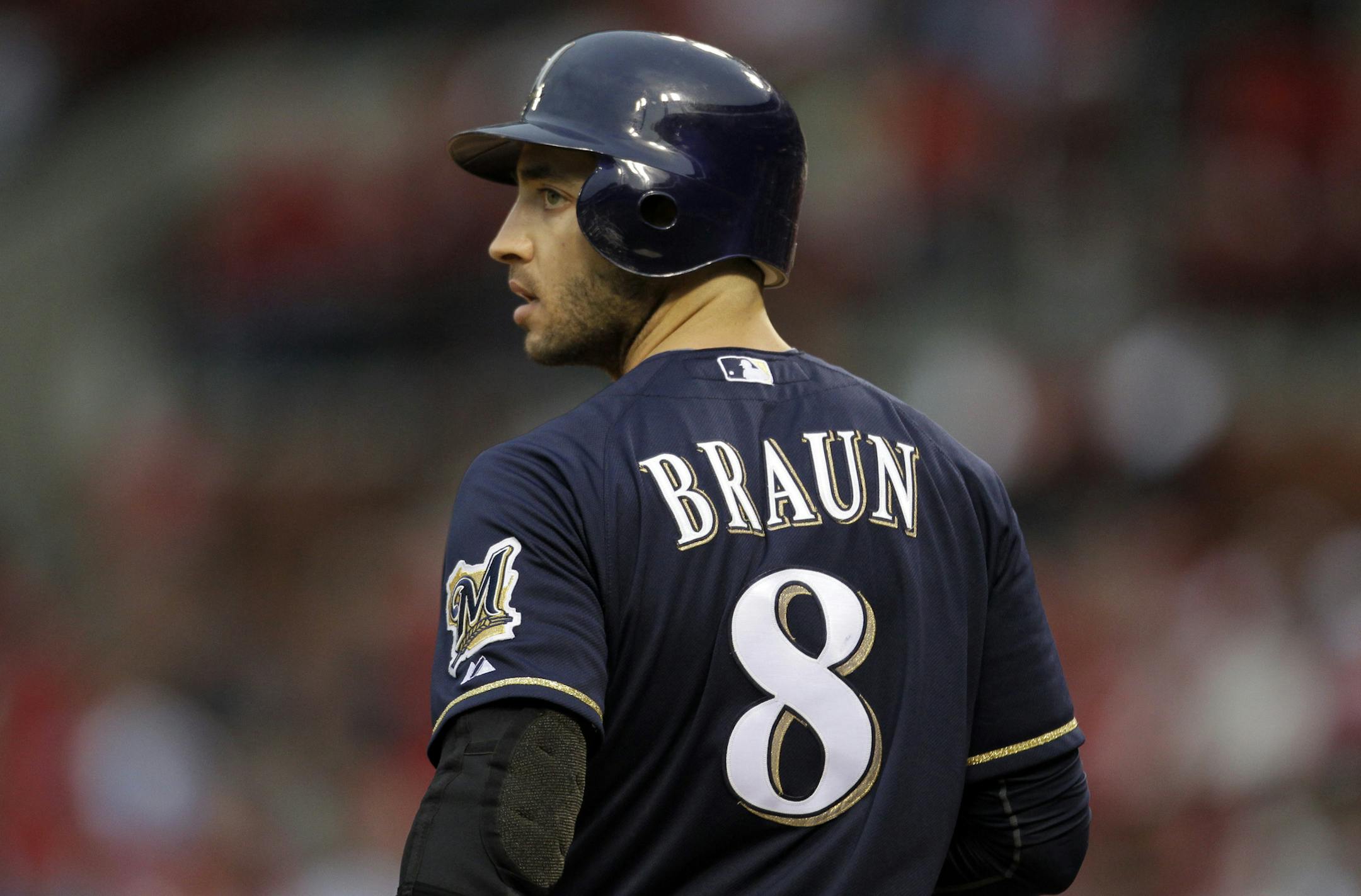 File-This April 27, 2012 file photo shows Milwaukee Brewers' Ryan Braun preparing to bat during a baseball game against the St. Louis Cardinals in St. Louis. Braun, a former National League MVP , has been suspended without pay for the rest of the season and admitted he "made mistakes" in violating Major Leauge Baseball's drug policies. MLB Commissioner Bud Selig announced the penalty Monday July 22, 2013, and released a statement by the Milwaukee Brewers slugger, who said: "I am not perfect. I r