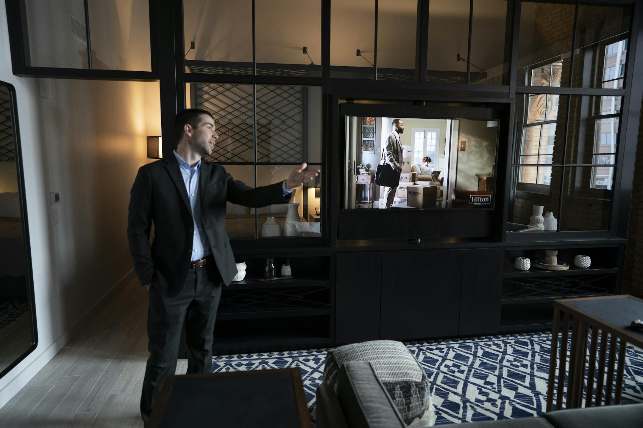 Shane LaFave, director of multifamily gave a tour of a room at the Canopy by Hilton at Thresher Square Monday February 25, 2019 in Minneapolis, MN.