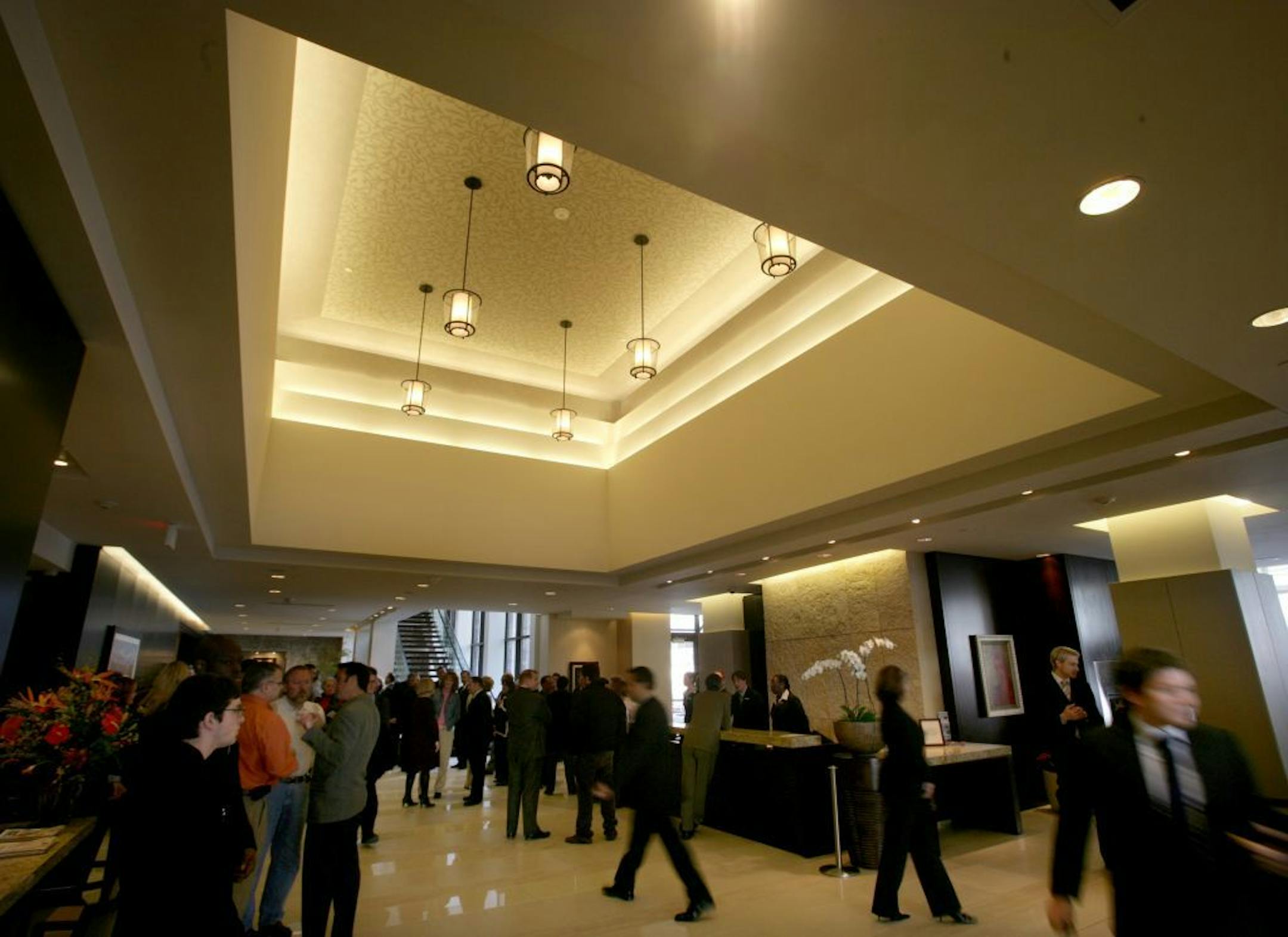 Linda Mack review of the new " IVY' luxury hotel and suites. Lobby at opening ceremony.