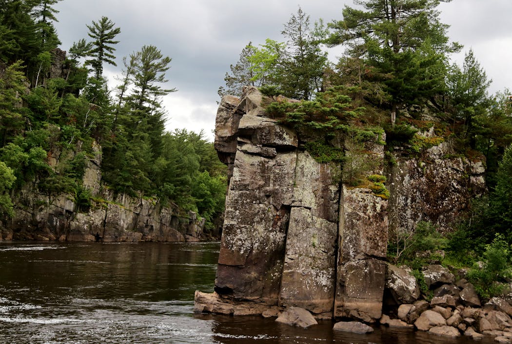 The distinctive cliffs and riverway near Taylors Falls.