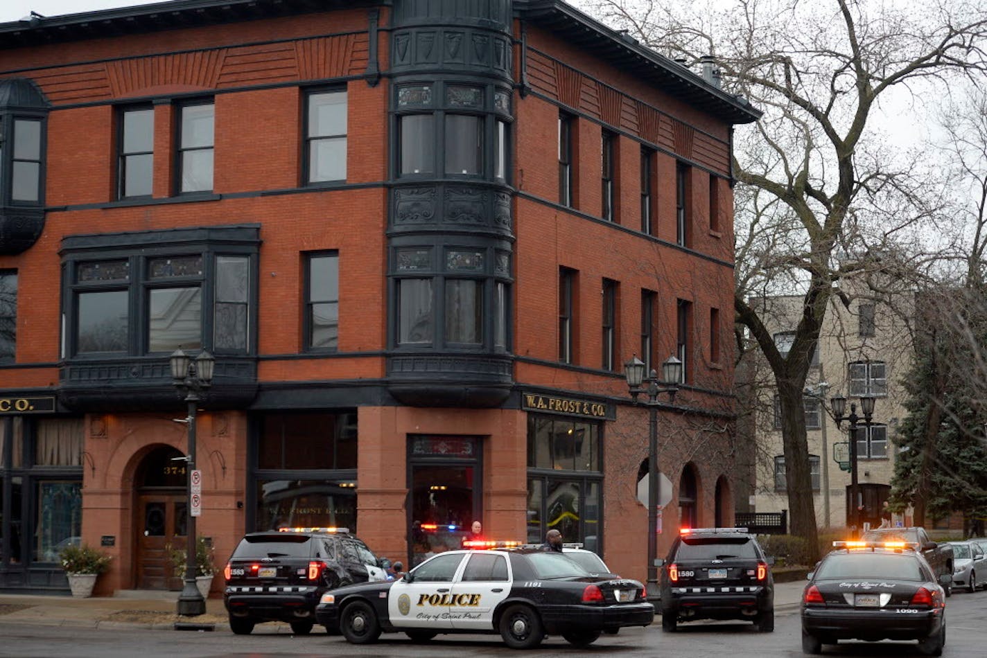 St. Paul Police responded to a fatal shooting on the floor above W.A. Frost & Co. on Selby and Western in St. Paul, Minn. on Thursday, April 7, 2016.