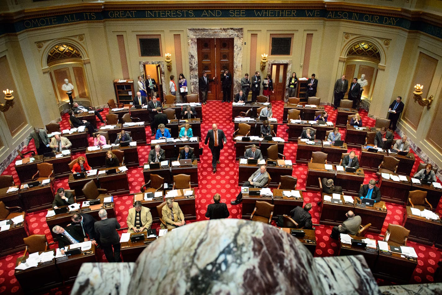 Senate Majority Leader Tom Bakk managed the flow of bills in the Senate as the session comes to a close. ] Friday, May 16, 2014 GLEN STUBBE * gstubbe@startribune.com