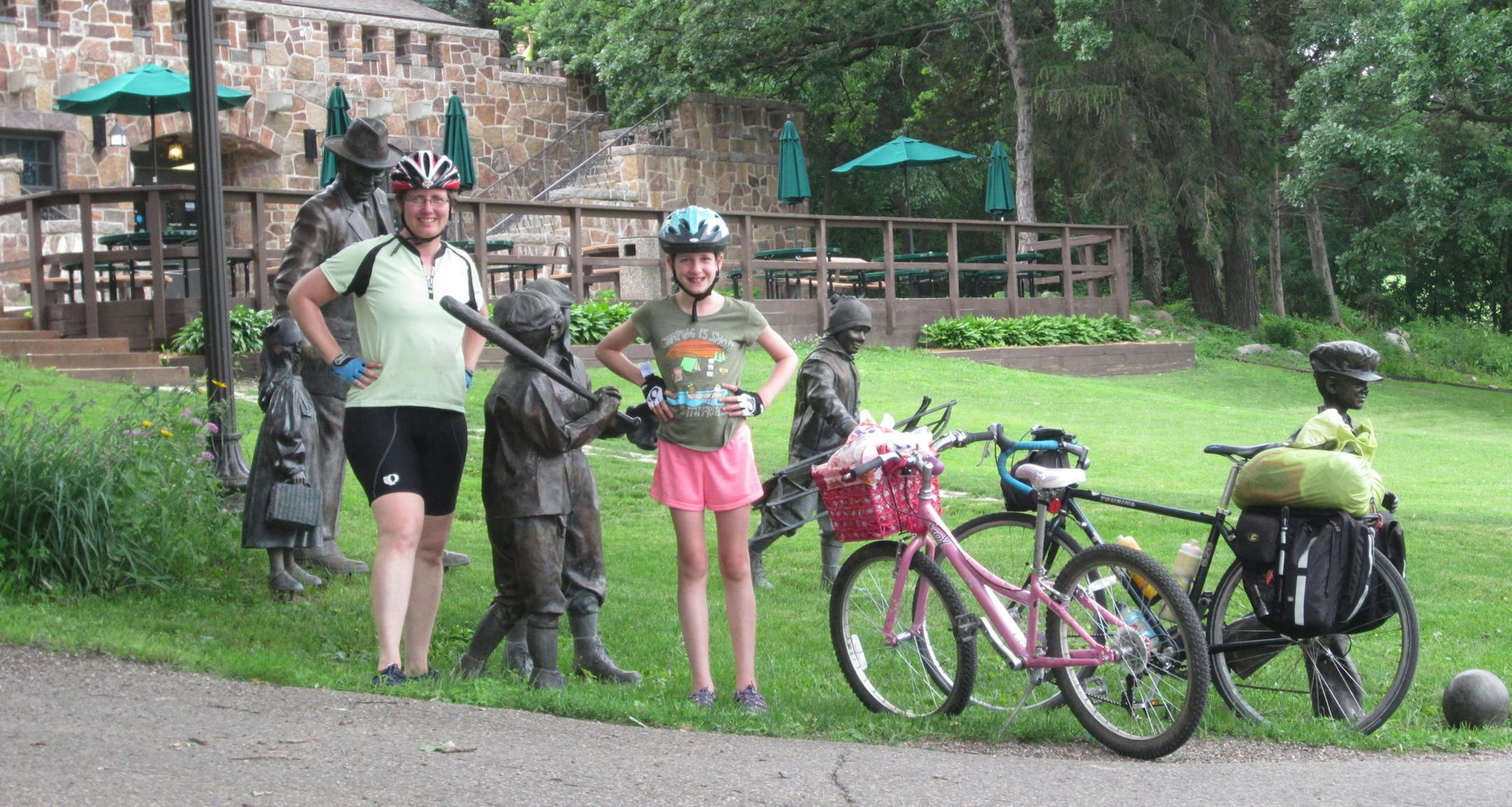 Photo provided by Lynn Keillor. Lynn, at left, with Lilly in Theodore Wirth Park.