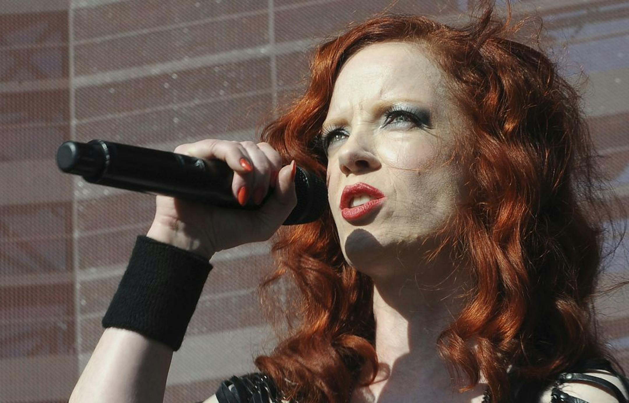Shirley Manson of Garbage performs live at the KROQ Weenie Roast Y Fiesta, Sat, May 5, 2012, at The Verizon Ampitheater in Irvine, Calif. KROQ Weenie Roast is a multi-artist music concert, presented annually.