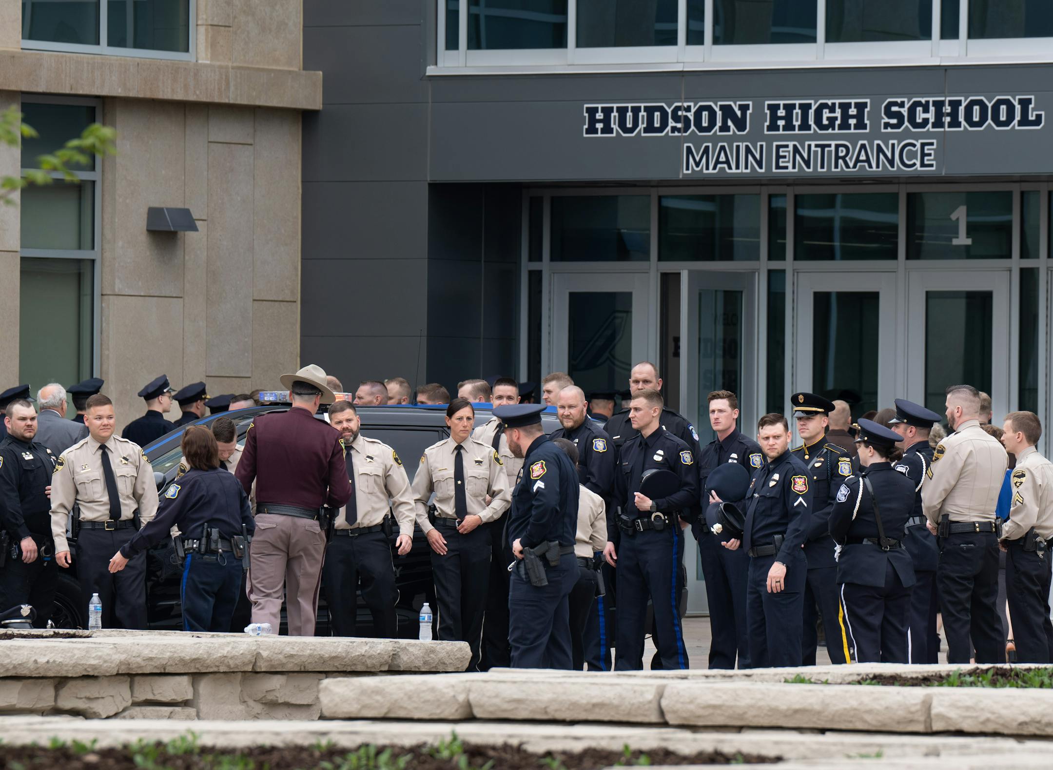 Hundreds of law enforcement officers from around the U.S. gathered for funeral services for St. Croix County Sheriff's Deputy Kaitie Leising on Friday, May 12, 2023, in Hudson, Wis.