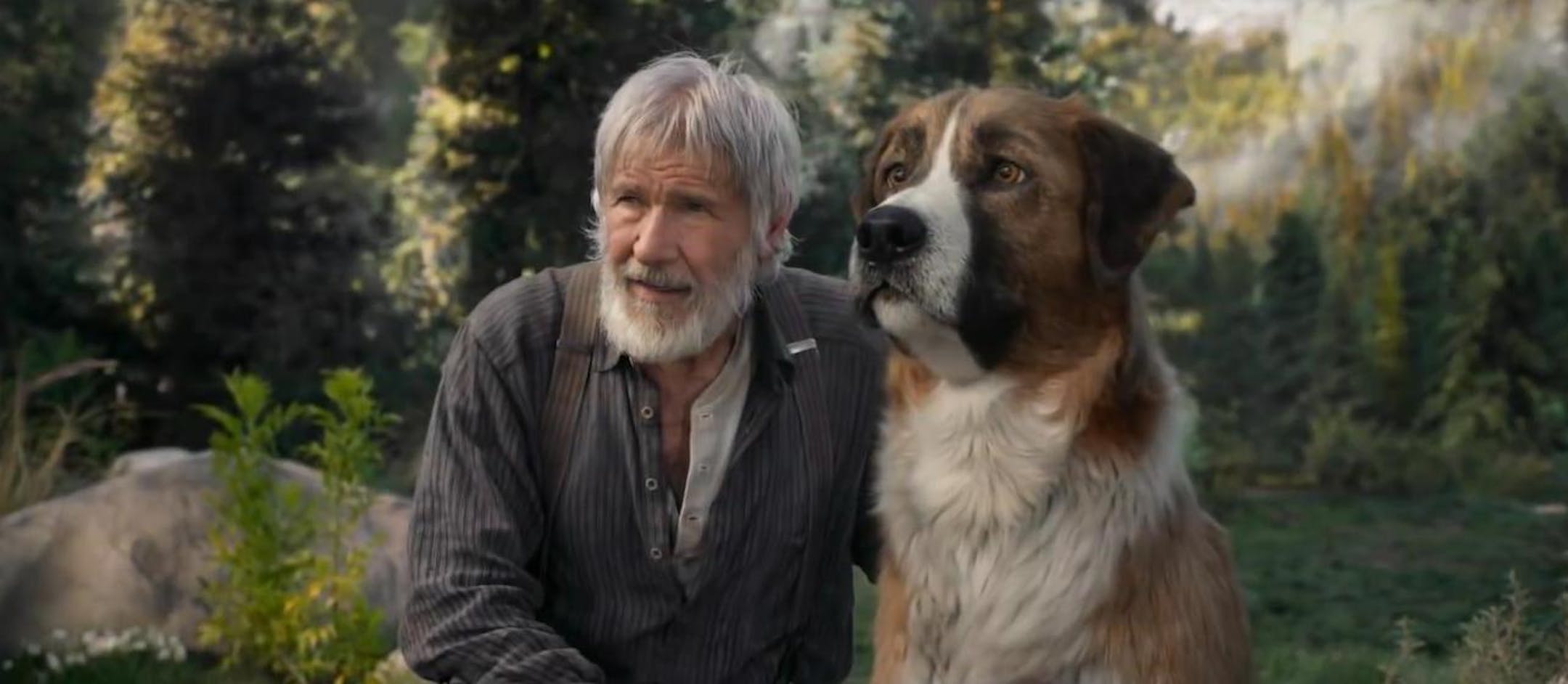 John Thornton (Harrison Ford) and Buck in "Call of the Wild."