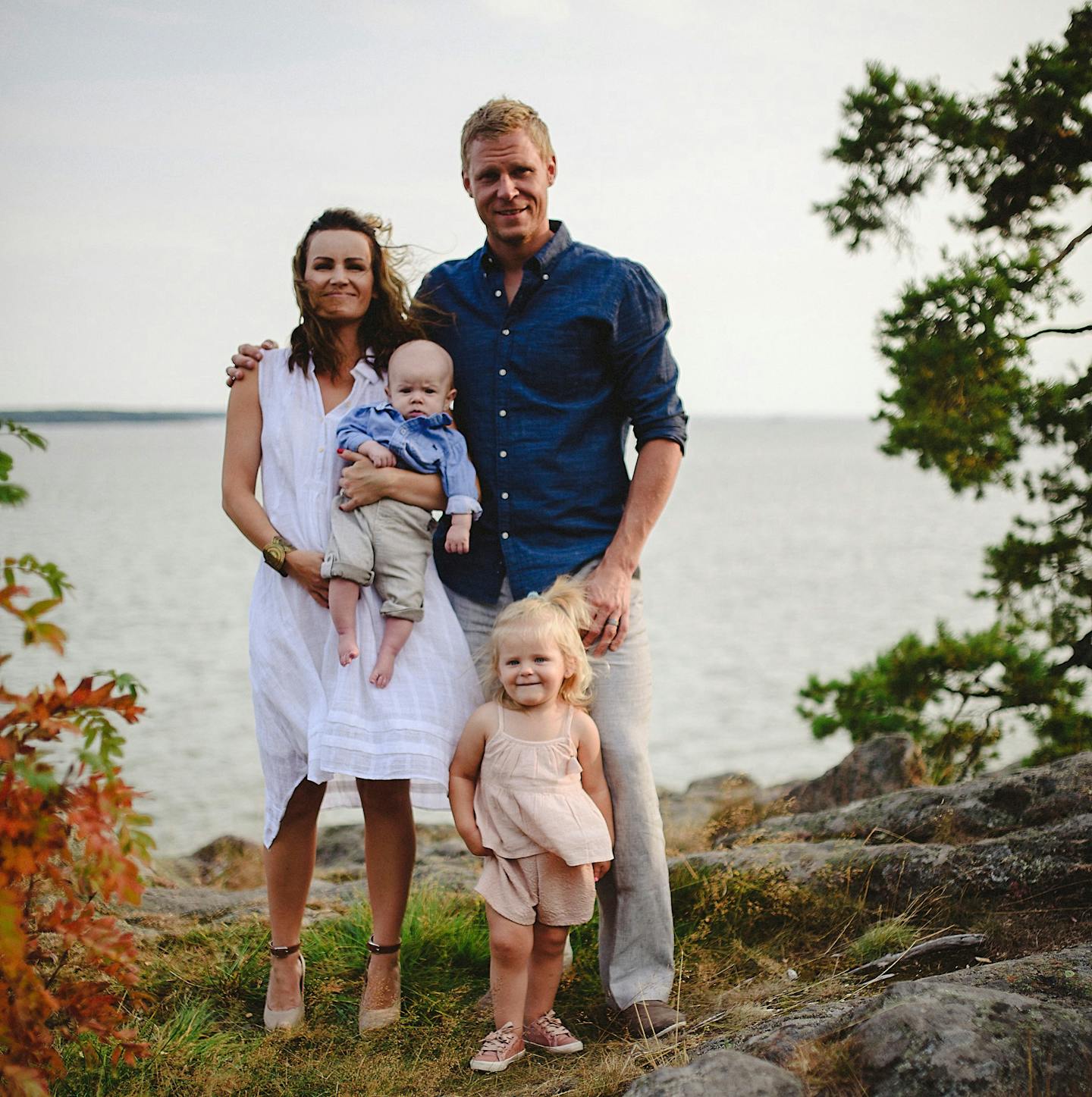 Wild captain Mikko Koivu is pictured with his wife, Helena, and children, Sofie, 2, and Kasper, 4 months.