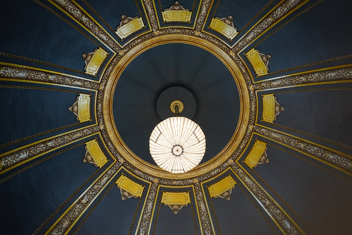 The rotunda chandelier in the Minnesota State Capitol was lit up before the start of the first day of the legislative session Tuesday.