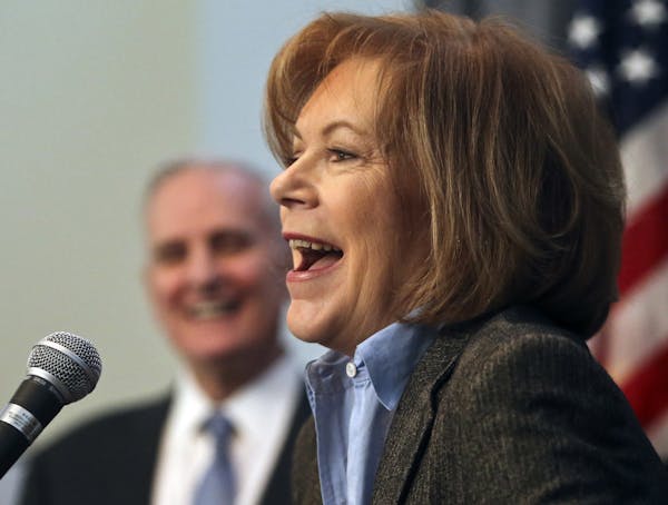 Gov. Mark Dayton introduced his new Lt. Gov. Tina Smith, his former chief of staff, during a press conference Tuesday, Feb. 4. at the AFL-CIO offices 