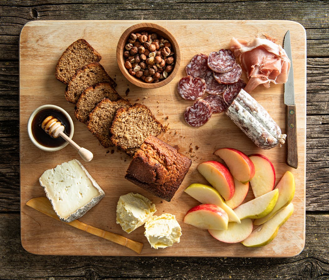 Buckwheat Honey and Rye Bread is right at home on a charcuterie board. 