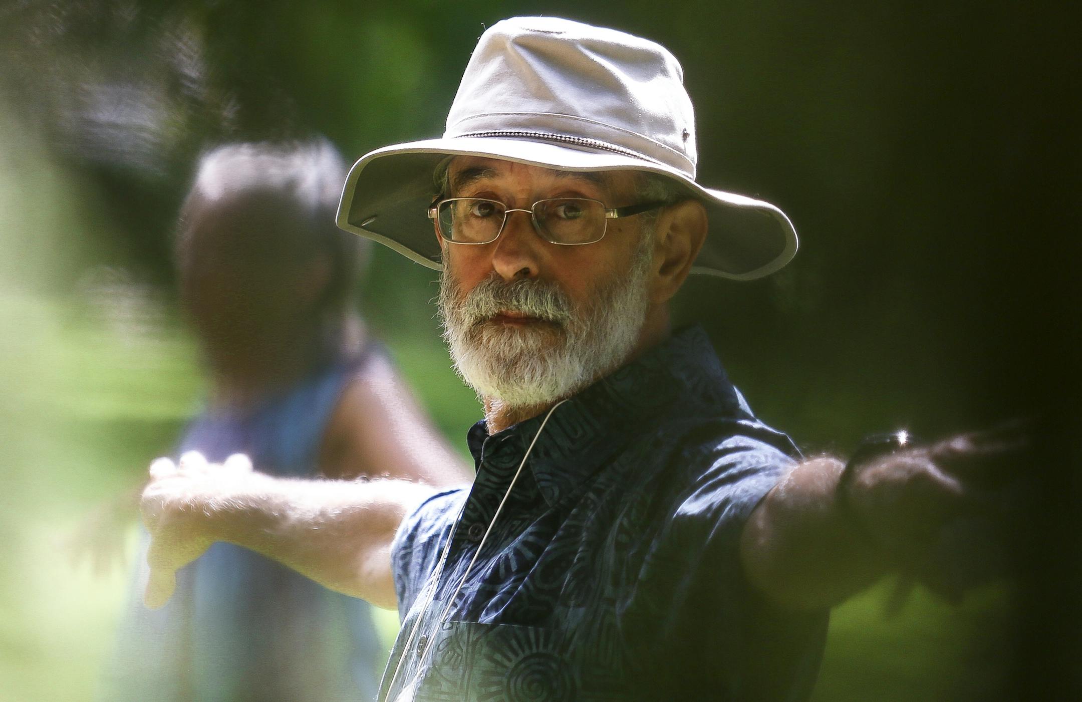 Bruce Birchard of Philadelphia participates in a morning Tai Chi exercise. ] Timothy Nwachukwu • timothy.nwachukwu@startribune.com More than 1,000 members of the Religious Society of Friends or Quakers participated in the faith's annual Friends General Conference at the College of St. Benedict on Friday, July 8, 2016 in St. Joseph, Minn. Workshops covered a variety of material where participants could participate in different religious dance, singing, spiritual explorative activities.