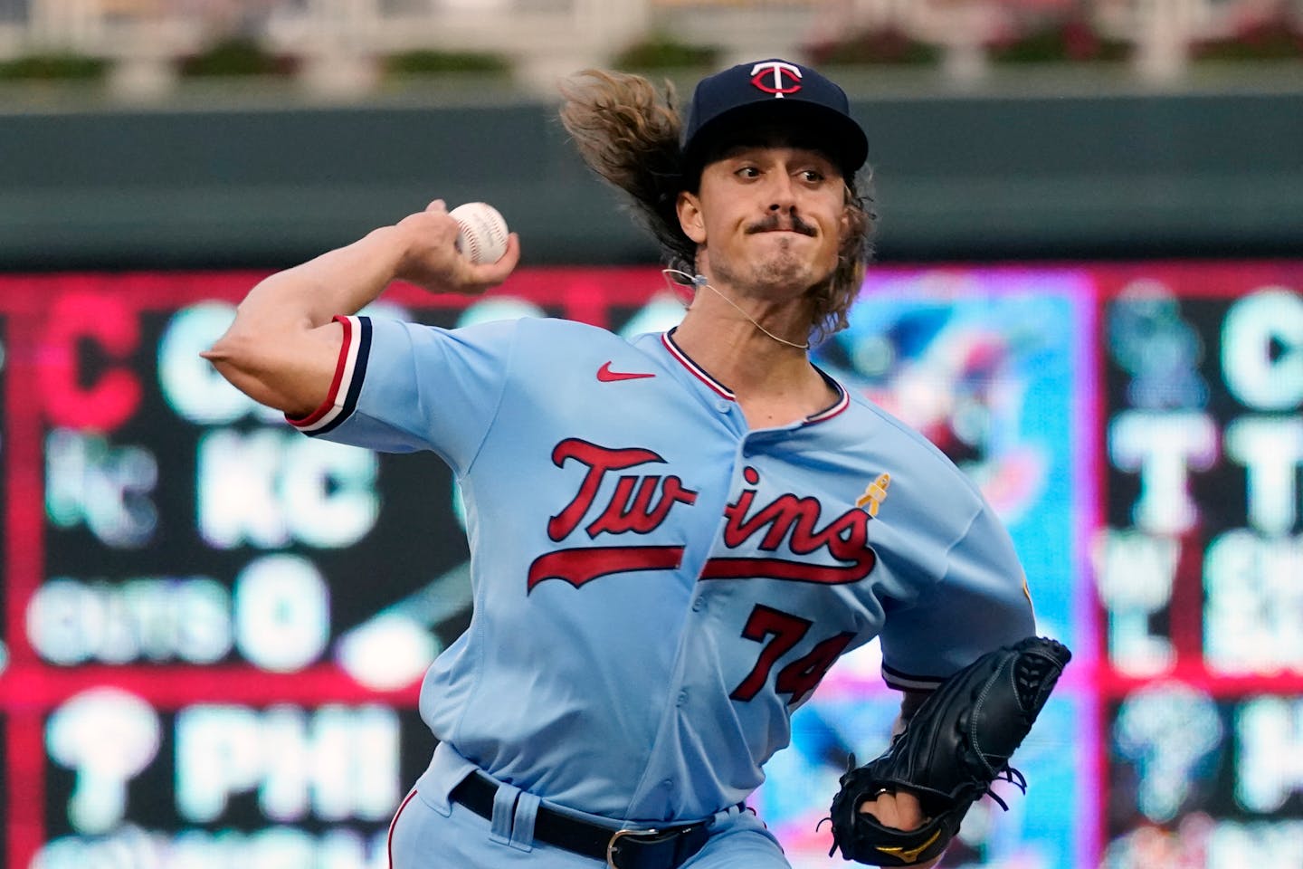 Minnesota Twins pitcher Joe Ryan makes his major league debut in the first inning of the team's baseball game against the Chicago Cubs.