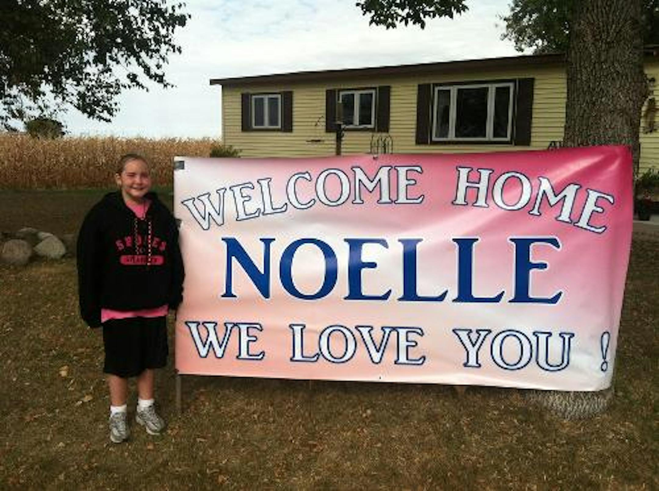 Noelle Dilley returns home after 31 days in the hospital.