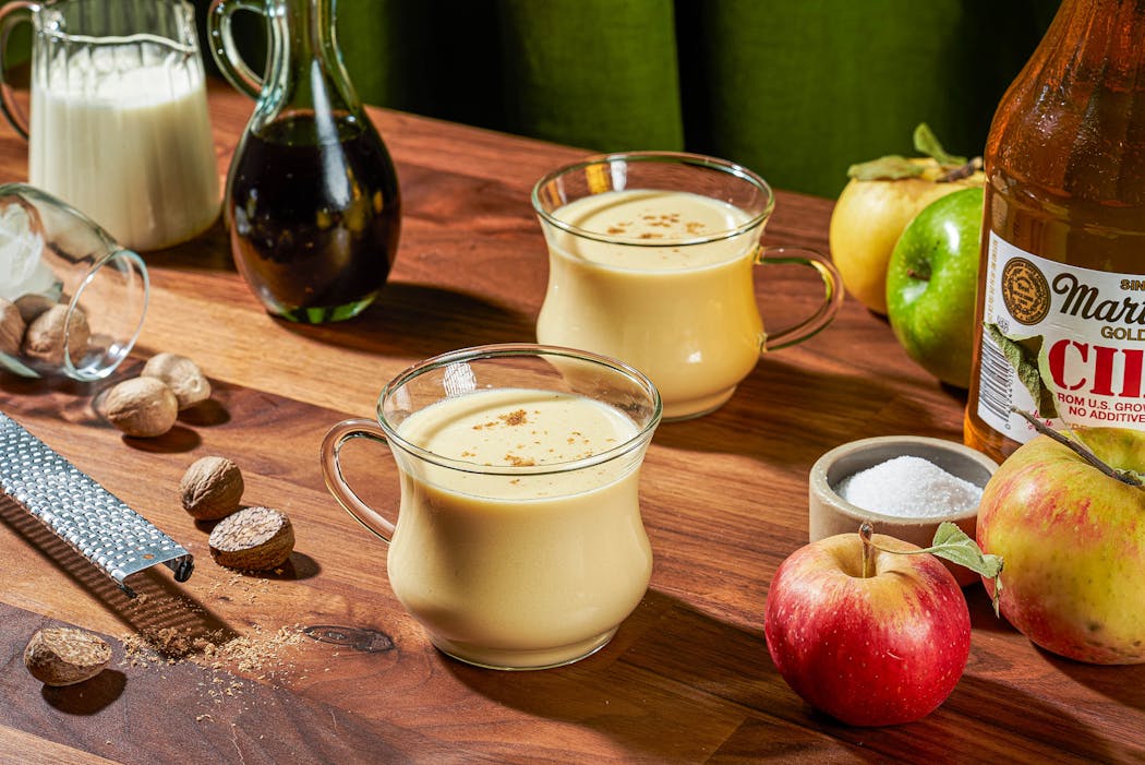 Apple cider eggnog puts a fall spin on a favorite winter drink.