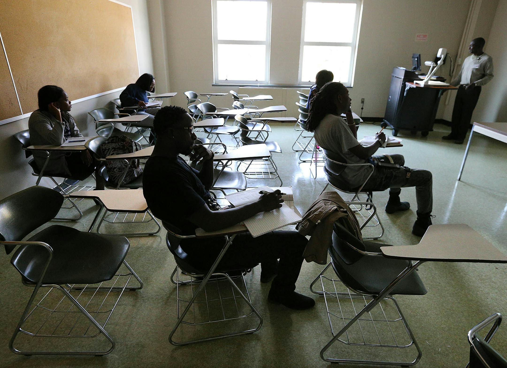 November 1, 2017 Augusta, Ga.: Dr. Eronini Egbujor teaches French class at Paine College where enrollment has dropped on Wednesday, November 1, 2017, in Augusta. Curtis Compton/Atlanta Journal-Constitution. ORG XMIT: 2100552