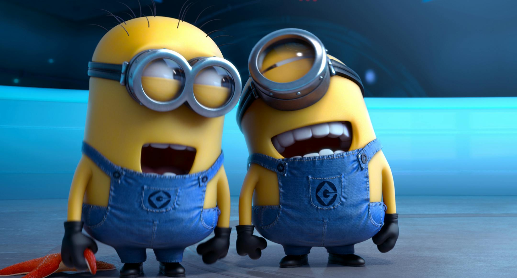 The minion characters in the film "Despicable Me 2."