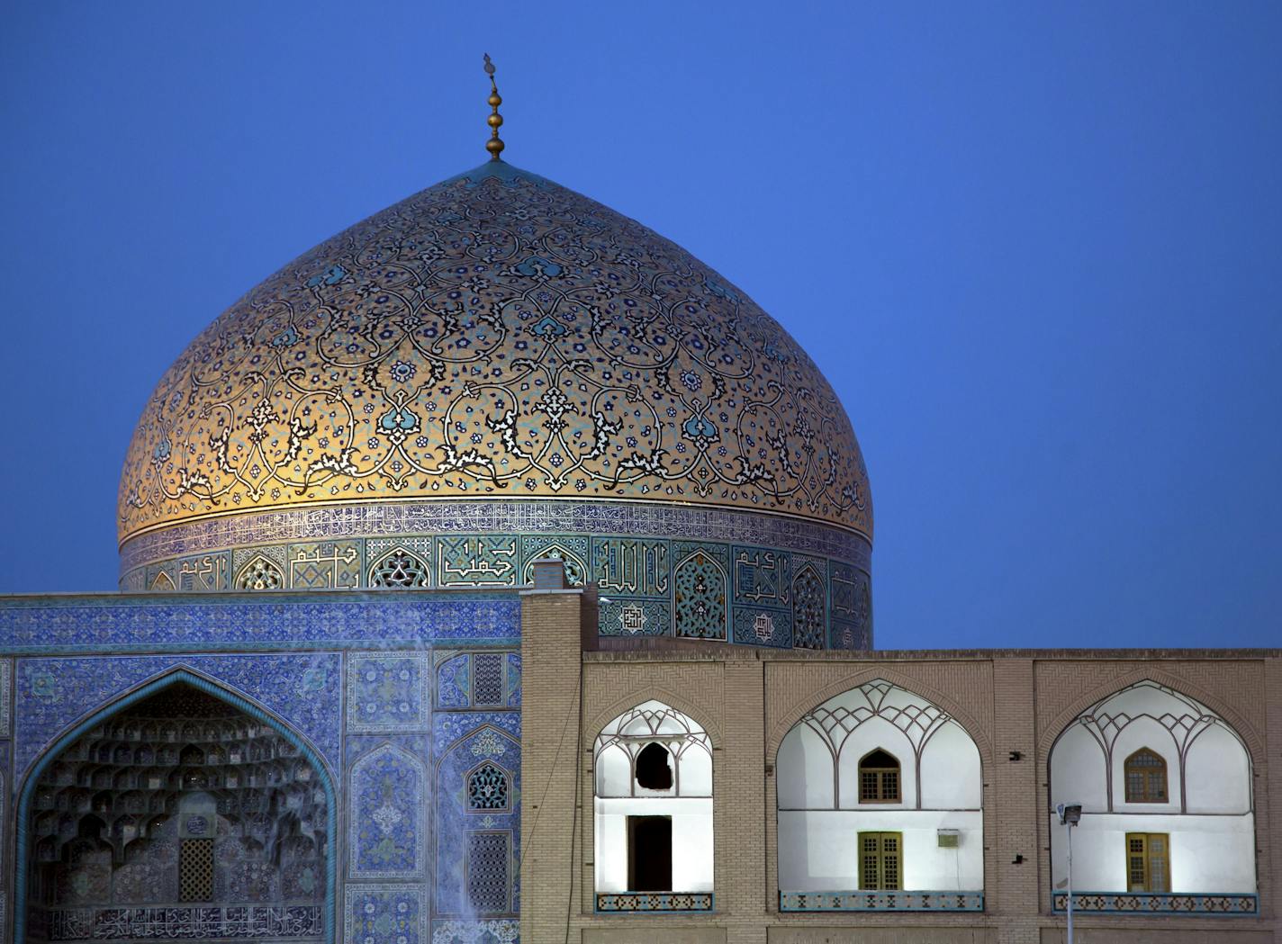 Among the beauties of Isfahan, Iran, is Sheikh Lotfollah Mosque. It occupies a spot on Naghsh-e Jahan Square, a UNESCO World Heritage Site.