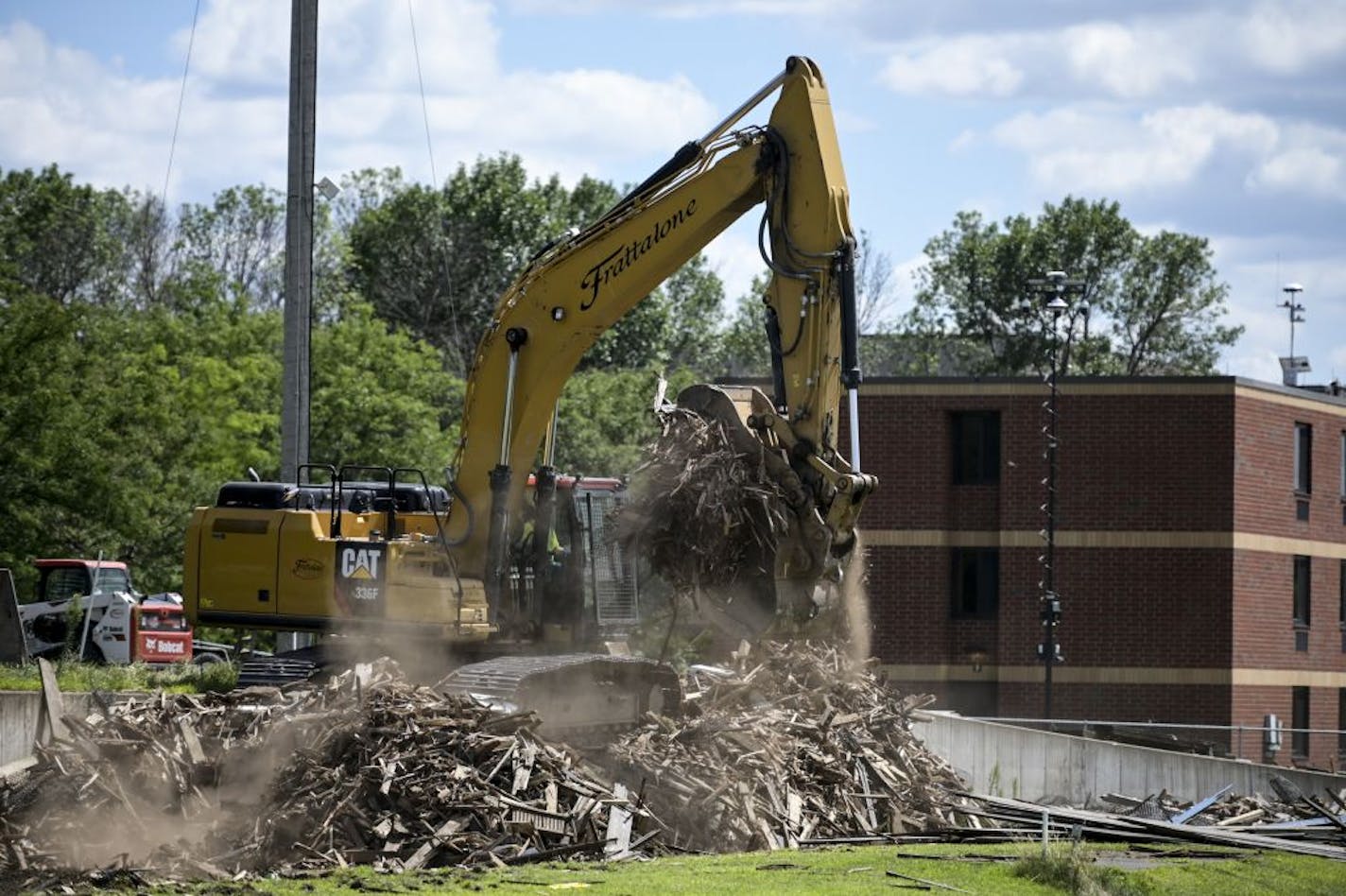 Demolition was ongoing at the site of the National Sports Center's former Velodrome on Friday, July 31, 2020 in Blaine, Minn.