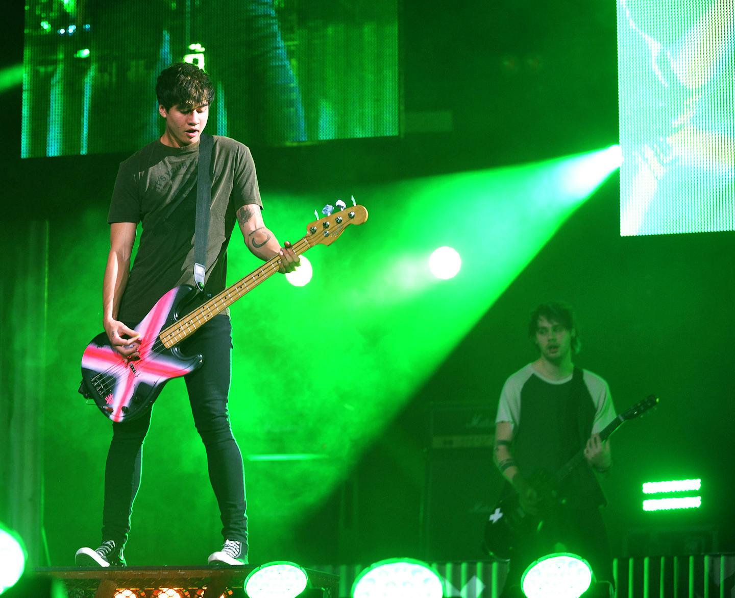 Calum Hood of 5 Seconds of Summer performed at Xcel Energy Center in St. Paul, Minn. on Friday July 31, 2015. ] RACHEL WOOLF &#xb7; rachel.woolf@startribune.com