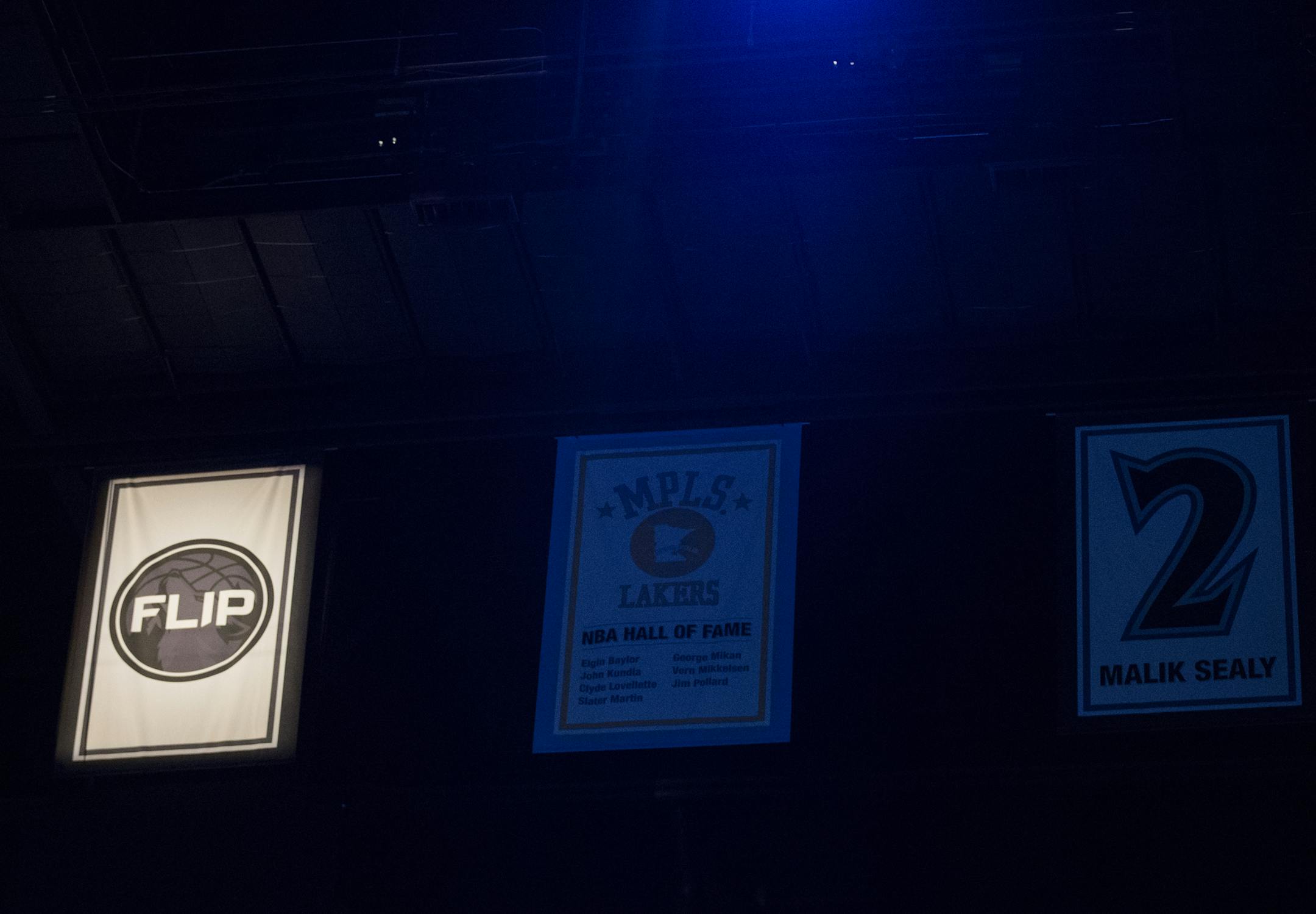 A pregame ceremony honoring Flip Saunders included an unveiling of a permanent banner in Target Center earlier this month.