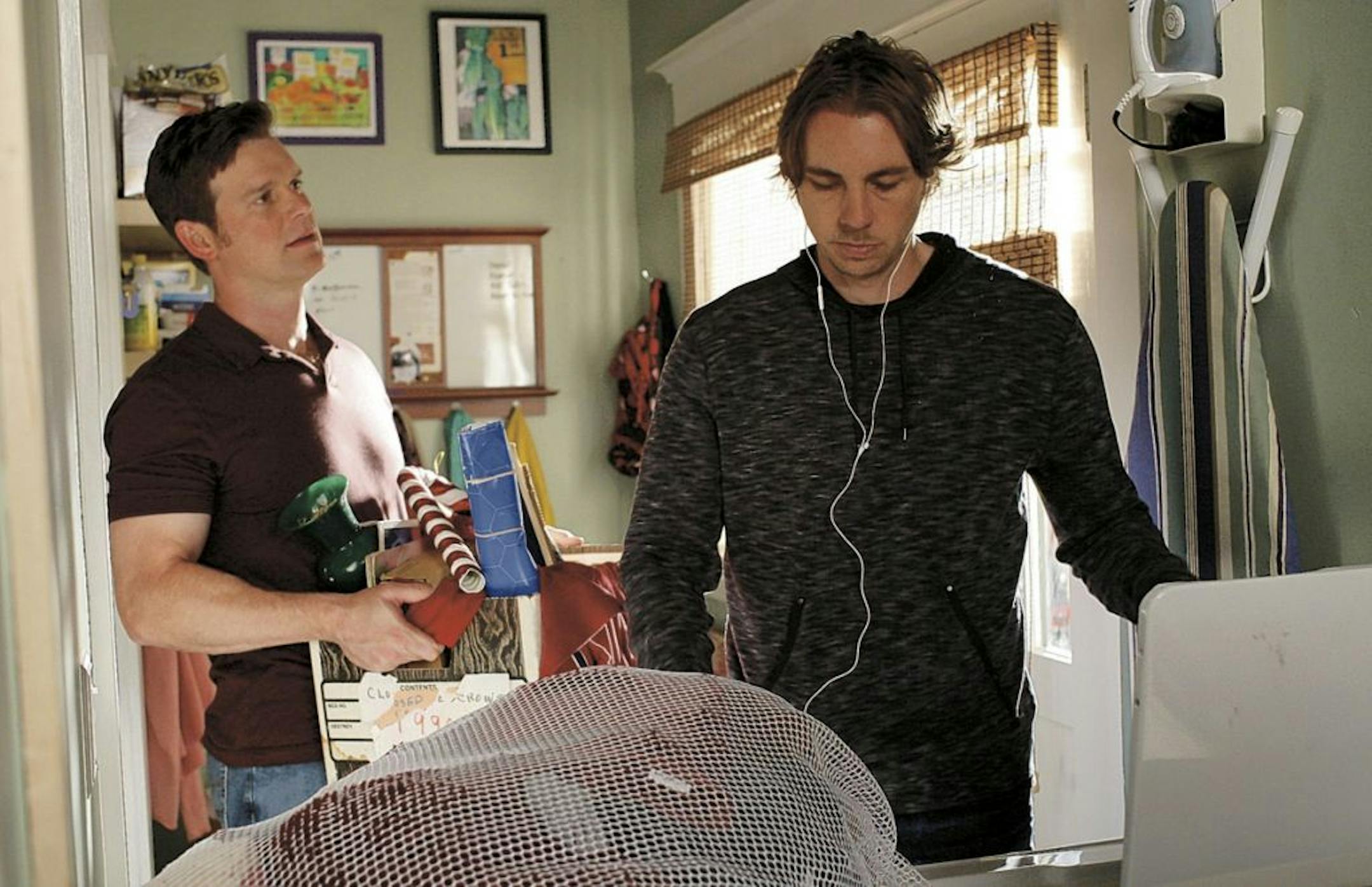 PARENTHOOD -- "Date Night" Episode 204 -- Pictured: (l-r) Peter Krause as Adam Braverman, Dax Shepard as Crosby Braverman -- Photo by: Byron Cohen/NBC