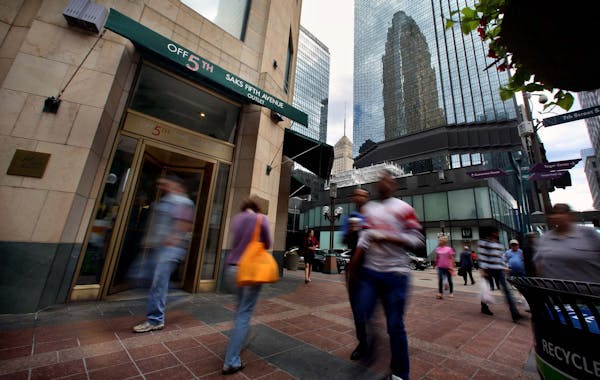 Saks Off-Fifth on Nicollet Mall is rumored to close in 2015, with the possibility that a giant Walgreens store will then occupy the space. ] JIM GEHRZ