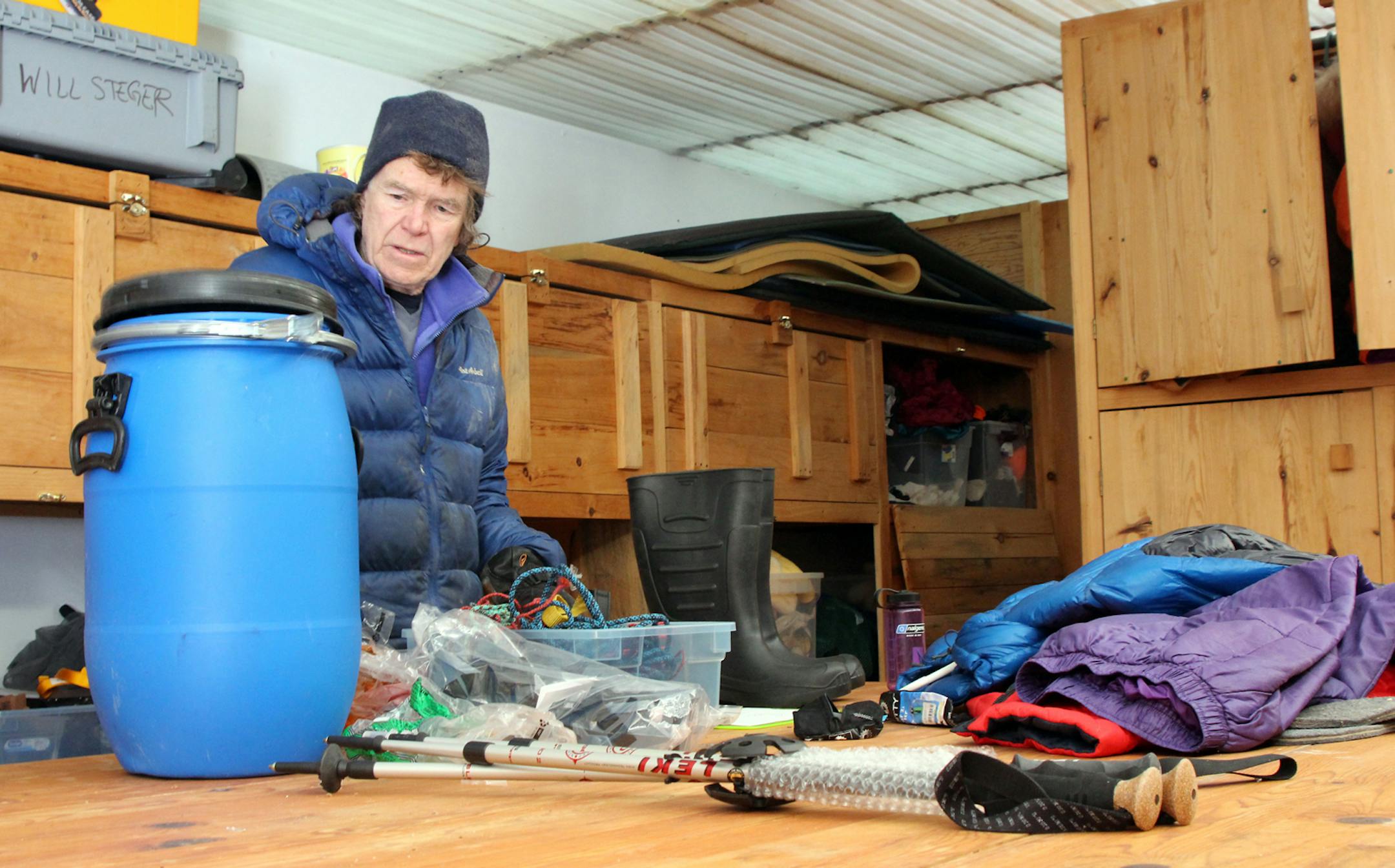 Will Steger prepared for his solo hike in March through the Barren Lands of the Canadian Arctic.