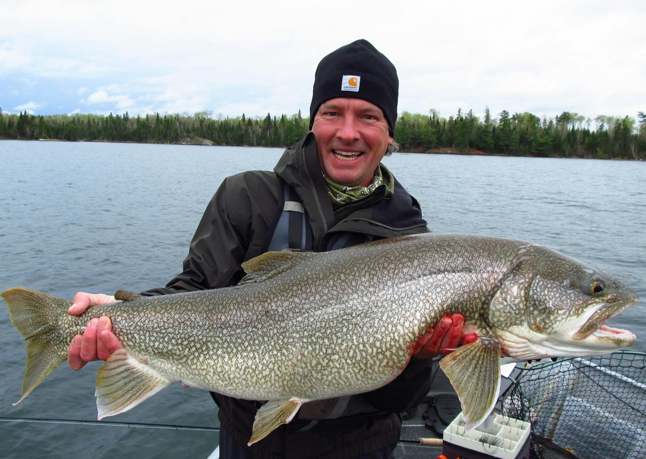 John Klassen of Minneapolis with a 39-inch lake trout he caught earlier this month on the Canadian side of Lake of the Woods.