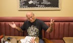 FILE -- Jesse Ventura gestured during an interview at Keys Cafe on August 8, 2016.