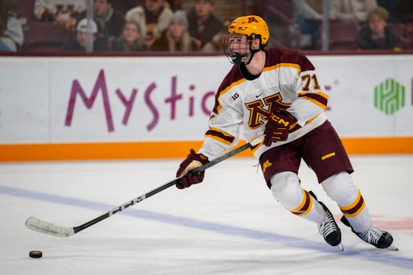 Gophers sophomore Ryan Chesley (71) has emerged as a shutdown defenseman for the Gophers.