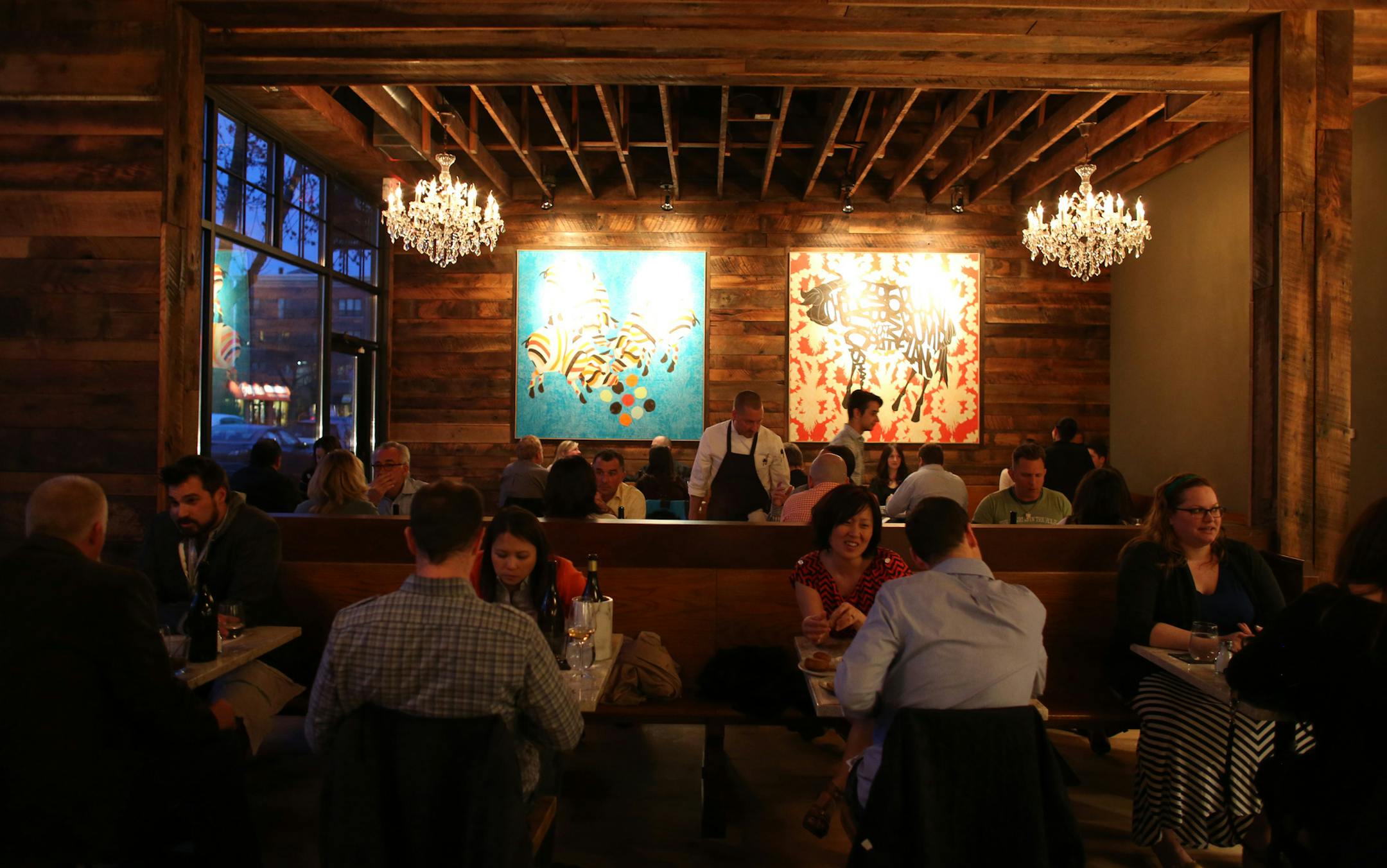The main dining room. ] (KYNDELL HARKNESS/STAR TRIBUNE) kyndell.harkness@startribune.com At the soft opening of Heyday in Minneapolis, Min., Friday April 18, 2014.