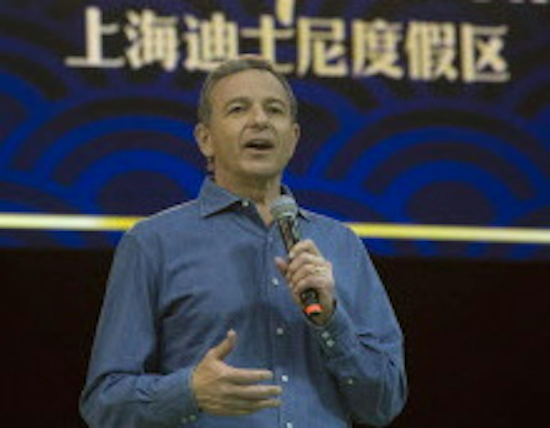 Disney CEO Bob Iger briefs journalists on the eve of the opening of the Disney Resort in Shanghai Wednesday, June 15, 2016. Disney will open its first resort in mainland China on Thursday. (AP Photo/Ng Han Guan)