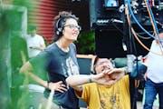 Jessica Blank and Erik Jensen on the set of “Rebel Girl,” their indie film shot in Minnesota in summer.