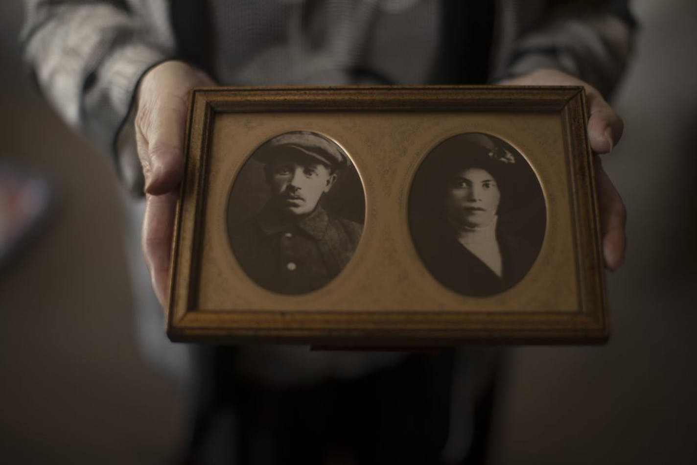 Holocaust survivor Judy Meisel held a photo of her parents Osser Beker (father) and Mika Beker (mother) that was taken around 1938. Judy's mother Mina died in the gas chamber at Stutthof concentration camp on the Baltic coast in late 1944 or early 1945.