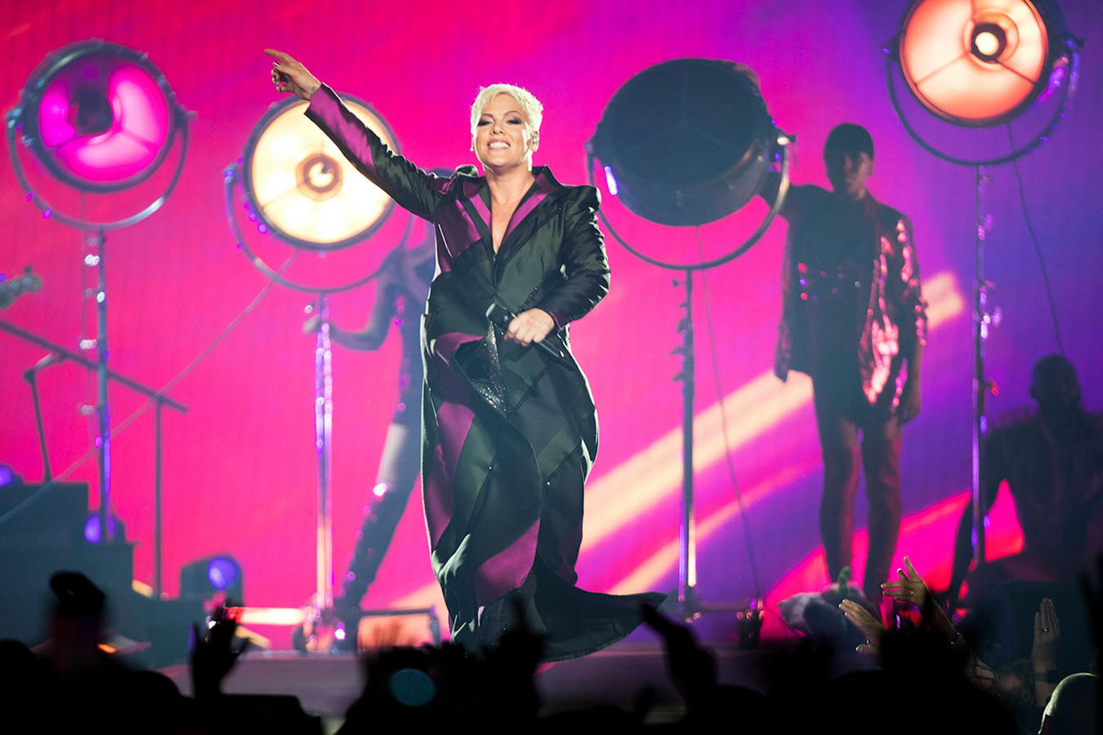 Pink performs during a sold out show at the Xcel Energy Center.