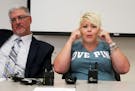 During a press conference about police body cam video released that shows dogs being shot by a Minneapolis police officer, the dogs owner Jennifer LeM