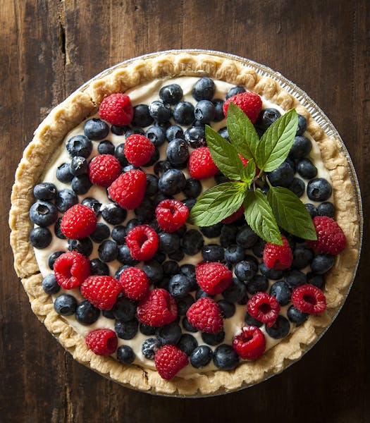 Raspberry and blueberry pie. Photo by Mette Nielsen